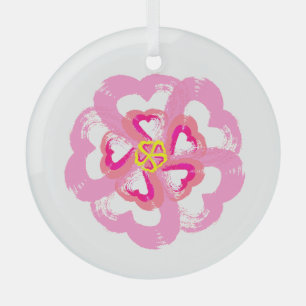 Blossom Hearts Glass Ornament