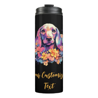 Blossom Hues around Dachshund Charm Thermal Tumbler