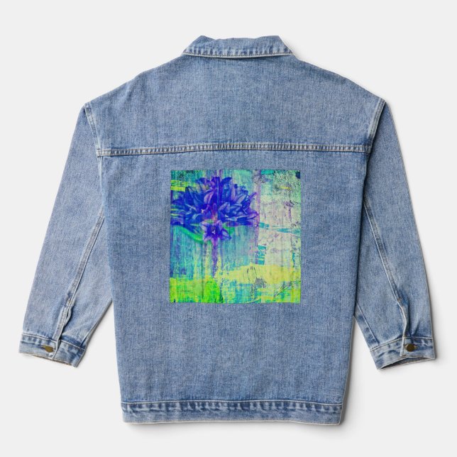 Blossom in Blue Violet Denim Jacket (Back)