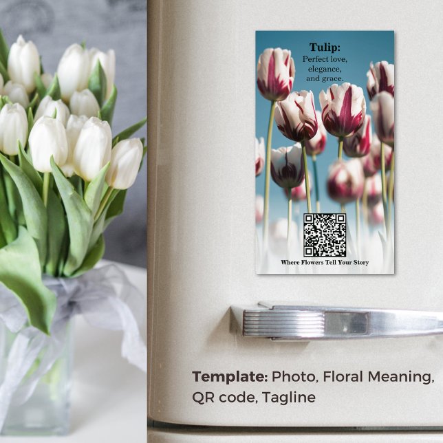 Blossom Knowledge: Tulip Educational Magnetic Business Card (Blossom Knowledge: Tulip Educational Business Card Magnet)
