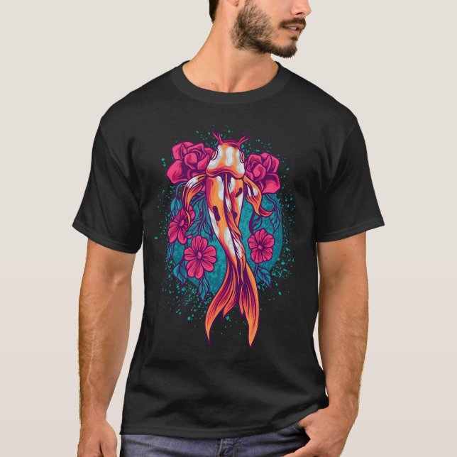 Blossom Koi Fish Elegance T-Shirt (Front)
