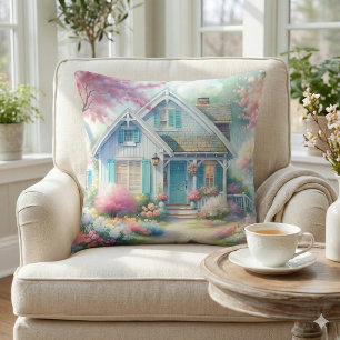 Blossom Lane Blue Cottage Garden Cushion
