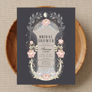 Blossom Moon Celestial Art Nouveau Bridal Shower Invitation Postcard