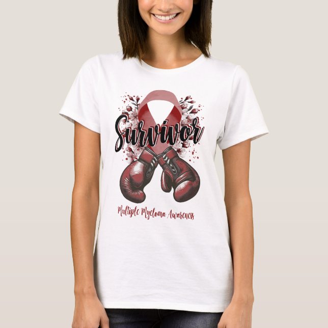 Blossom Multiple Myeloma Warrior Survivor T-Shirt (Front)