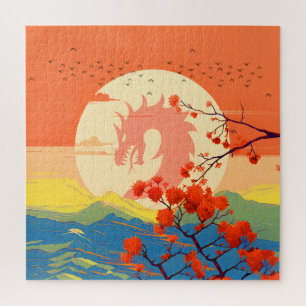 BLOSSOM NATURE MOUNTAIN DRAGON JIGSAW PUZZLE