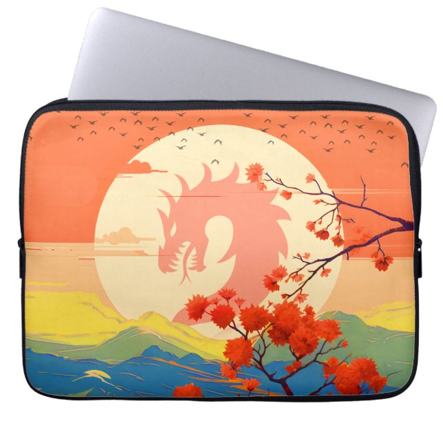 BLOSSOM NATURE MOUNTAIN DRAGON  LAPTOP SLEEVE (Front)