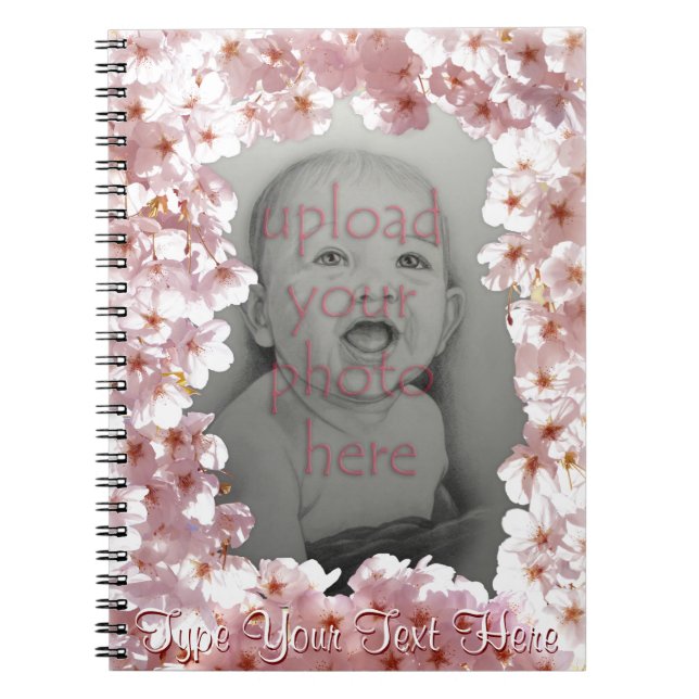 Blossom Notebook Personalise Pink Flowers Book (Front)