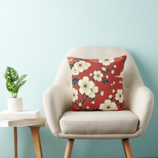 Blossom Nouveau | Elegant Floral Art Cushion