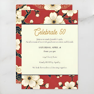 Blossom Nouveau Elegant Floral Custom Invitation