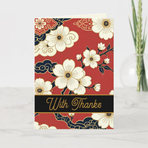 Blossom Nouveau Elegant Floral Custom Thank You Card