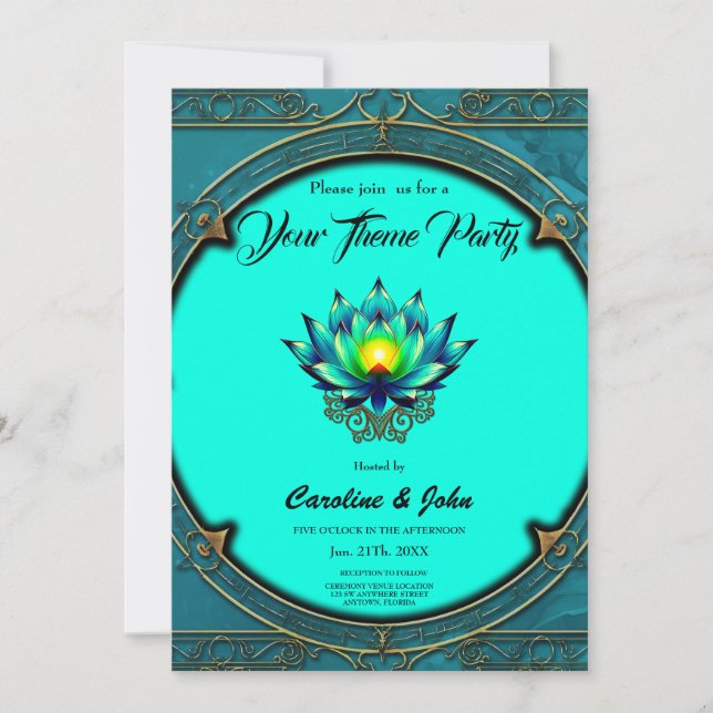 Blossom of Elegance, Mystic Lotus.  Invitation (Front)