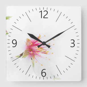 Blossom of the almond tree square wall clock