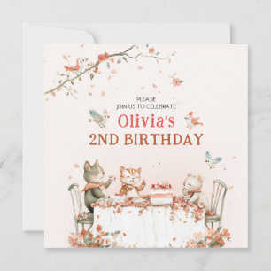 Blossom Party with Cats Invitation