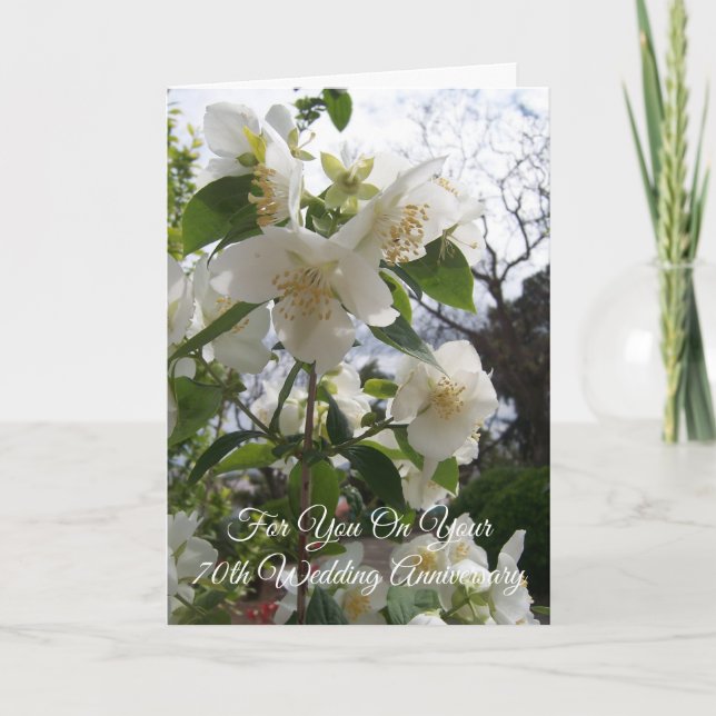 Blossom Personalised 70th Wedding Anniversary Card (Front)