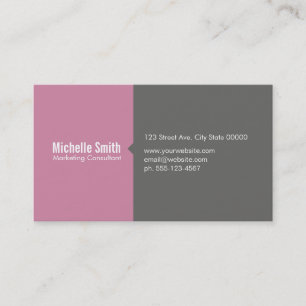 Blossom Pink & Grey Business Card