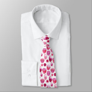 Blossom Pink Watercolor Flower Tie