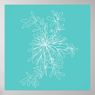 Blossom Pop Aqua Poster