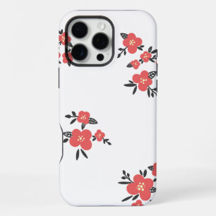 Blossom Red Floral Pattern in the Blooming  iPhone 16 Pro Max Case