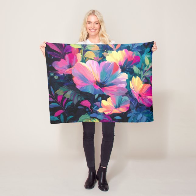 Blossom Rush Spring Floral Garden  Fleece Blanket (In Situ)