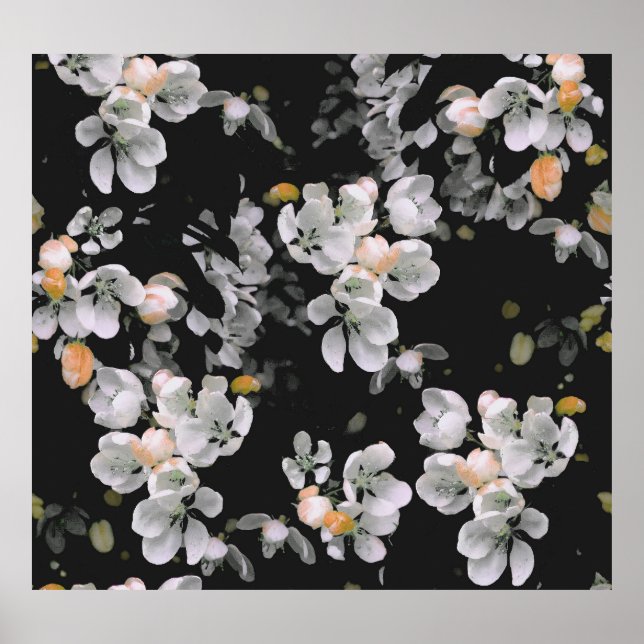 Blossom Seamless Floral Vintage Pattern Poster (Front)