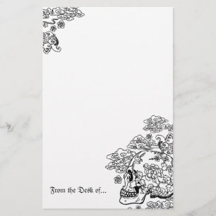 Blossom Skull Stationery