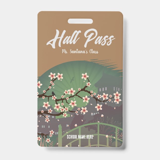 Blossom Sundown Hall Pass Badge ID Badge (Front)