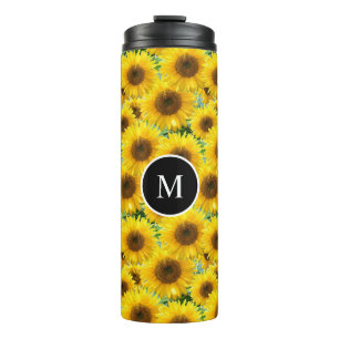 Blossom Sunflowers and Monogram Thermal Tumbler