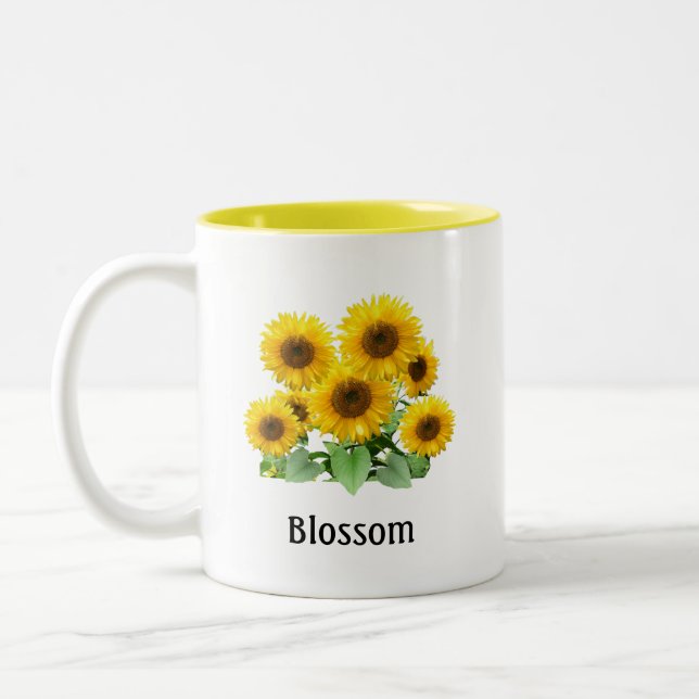 Blossom Sunflowers Two-Tone Coffee Mug (Left)