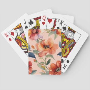 Blossom Symphony: Multicolor Floral Design" Playing Cards