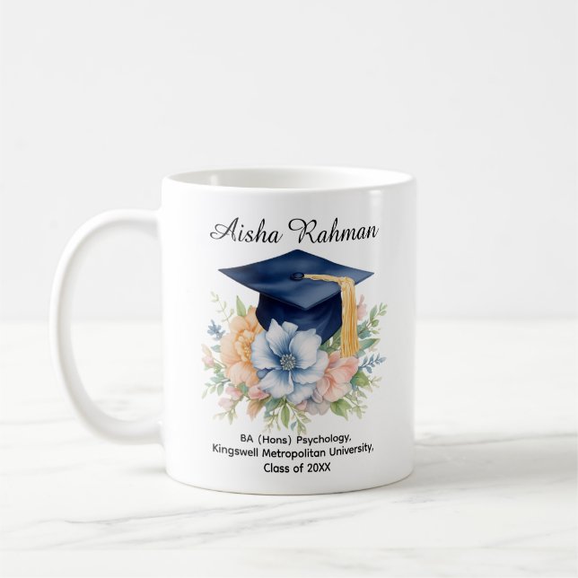 🎓Blossom & Tassel Graduation Mug (Left)