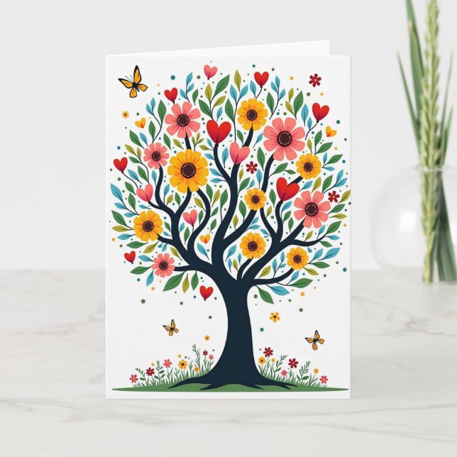 Blossom Tree Birthday Card (Front)