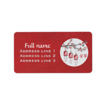 Blossom tree lanterns red "Peaceful"