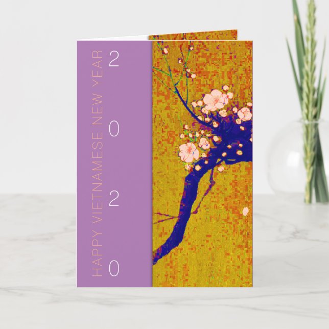 Blossom Vietnamese Lunar New Year Choose colour GC Holiday Card (Front)