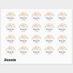 Blossom Wedding Thank You Favour Round sticker