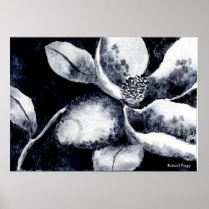 "Blossom White"  Floral Poster