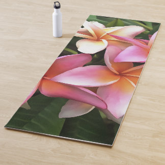 Blossom Wreath Of Pale Pink Frangipani Yoga Mat