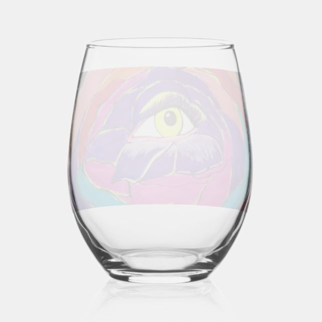 Blossomed Excellence  Stemless Wine Glass (Front)