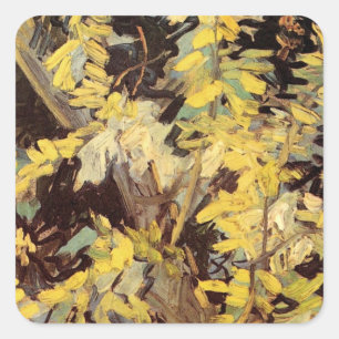 Blossoming Acacia Branches by Vincent van Gogh Square Sticker