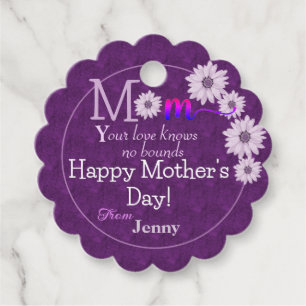 Blossoming Affection with purple Favour Tags