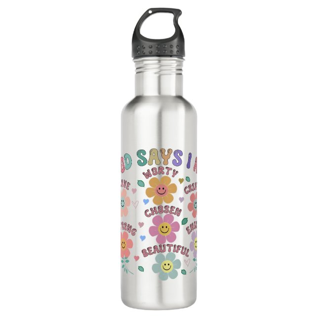 Blossoming Affirmations Thermal Tumbler 710 Ml Water Bottle (Front)