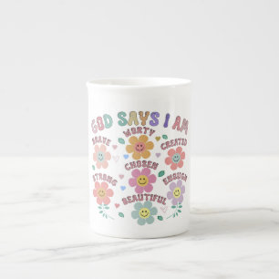 Blossoming Affirmations Thermal Tumbler Bone China Mug