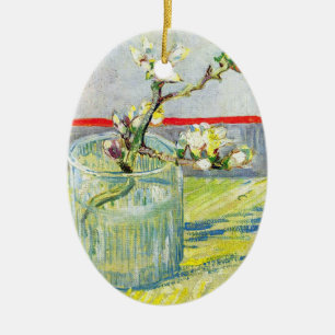 Blossoming Almond Branch by Vincent van Gogh Ceramic Tree Decoration