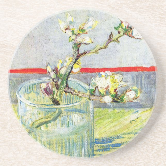 Blossoming Almond Branch by Vincent van Gogh Coaster (Front)