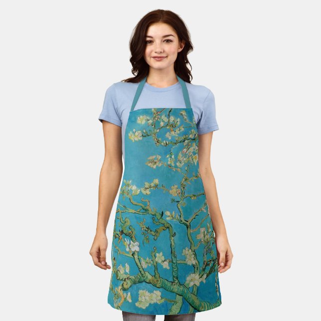 Blossoming Almond Tree by Van Gogh   Apron (Worn)