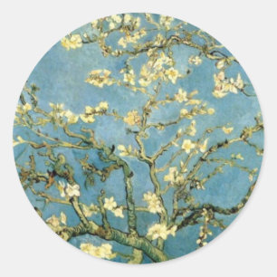 Blossoming Almond Tree by Van Gogh Classic Round Sticker