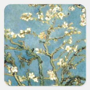 Blossoming Almond Tree by Van Gogh Square Sticker