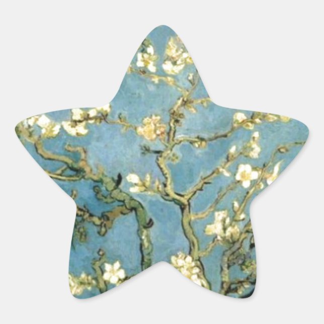 Blossoming Almond Tree by Van Gogh Star Sticker (Front)
