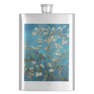 Blossoming Almond Tree by Vincent van Gogh. Hip Flask
