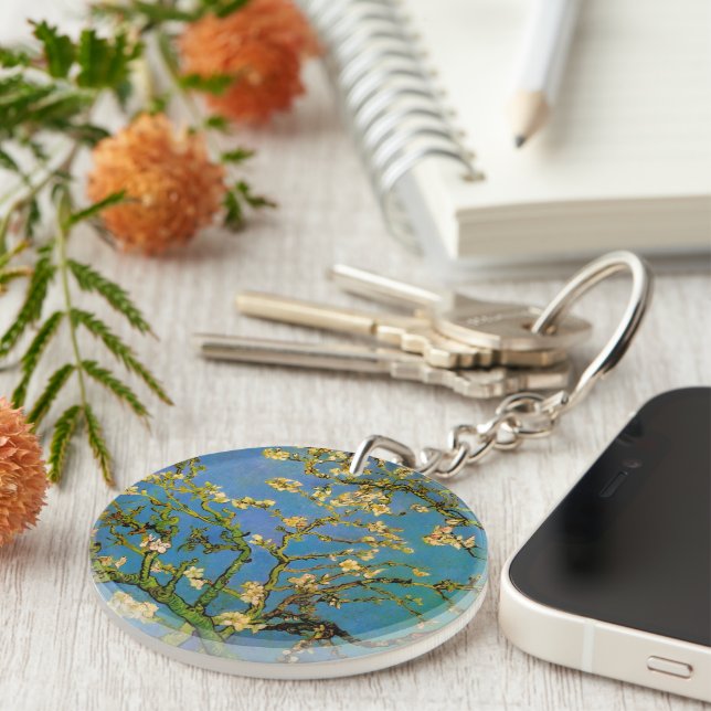 Blossoming Almond Tree by Vincent van Gogh Key Ring (Front Right)