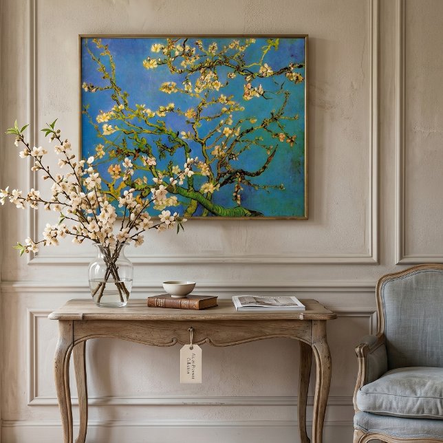 Blossoming Almond Tree by Vincent van Gogh Poster (Blossoming Almond Tree by Vincent van Gogh is a vintage fine art post impressionism painting.)